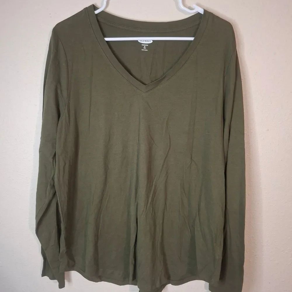 Old Navy Green V-Neck Long Sleeve Top size XL Tall